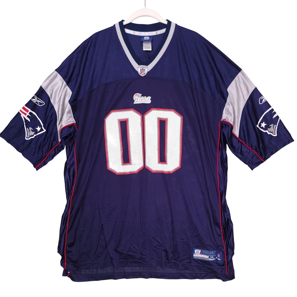 Reebok NFL On Field New England Patriots Jersey Blue 00 Mens 5XL
